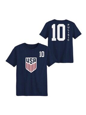 2026 USA SOCCER NAVY BLUE PLAYER T SHIRT 10 CHRISTIAN PULISIC Adult XXL A1O